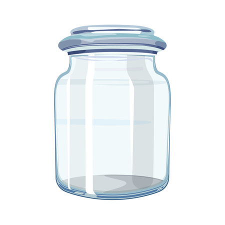 Decorative glass jar on isolated background. Template for your design.のイラスト素材