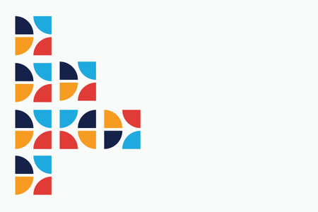 Colorful abstract mosaic background with simple geometric shapes. Ideal for creative posters, web...