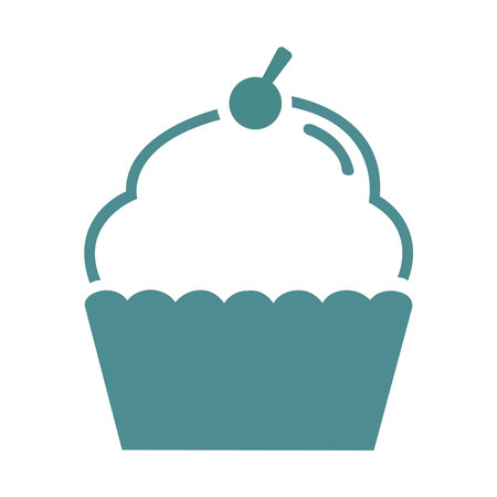 delicious cupcake sweet dessert icon vector illustration design graphic flat style