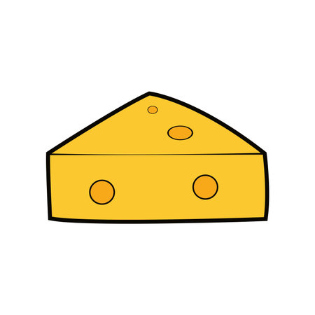 Cheese piece icon vector illustration graphic design in doodle style