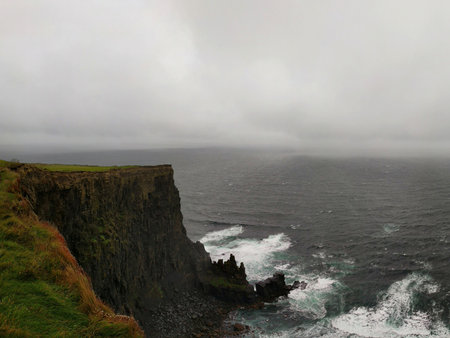 Ireland, County Clare, landscape at Cliffs of Moher.の写真素材