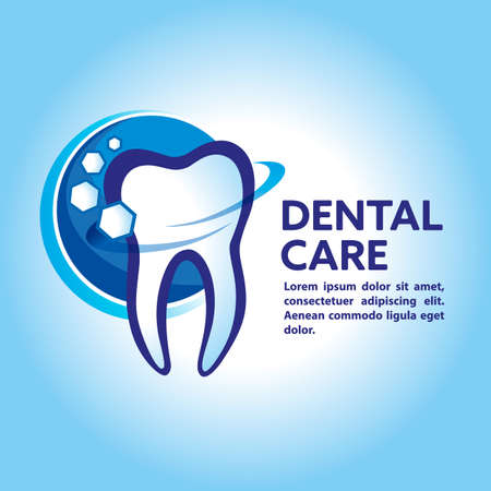 health dent logo design vector. Cosmetic dental dentistry Dental clinic Logotype concept icon. Health tooth poster or card.のイラスト素材
