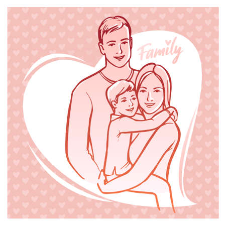 Happy family symbol icon concept design.のイラスト素材