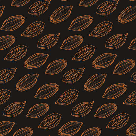 Cacao beans seamless pattern.のイラスト素材