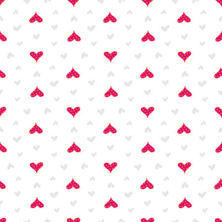 Hearts seamless pattern. Colorful pink hearts.Love. Valentine's Day background.のイラスト素材