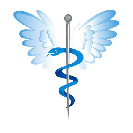 Caduceus medical sign logoのイラスト素材