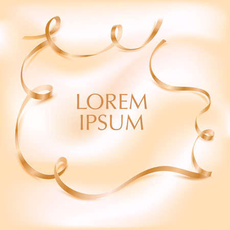 Golden decoration ribbon as a border. Vector illustration.のイラスト素材