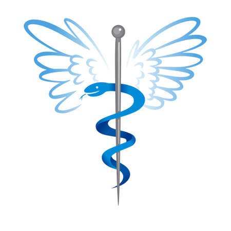 Caduceus medical sign logoのイラスト素材