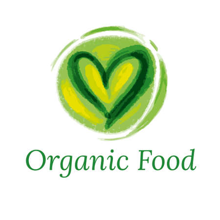 Vector natural, organic food, bio, eco labels and shapes on white background.のイラスト素材