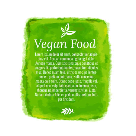 Vector green watercolor background. Colorful abstract texture. Vector design elements. Vintage background. Vector watercolor splash. Watercolor frame. Organic shop. Eco template.のイラスト素材