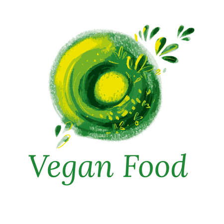 Vector natural, organic food, bio, eco labels and shapes on white background.のイラスト素材