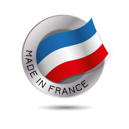 Made in france quality label on the white background.のイラスト素材