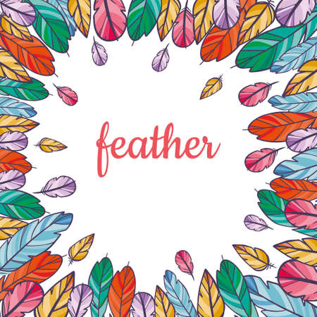 Vector design template with feathers for invitations, wedding greetings cards, certificate, stickers.のイラスト素材