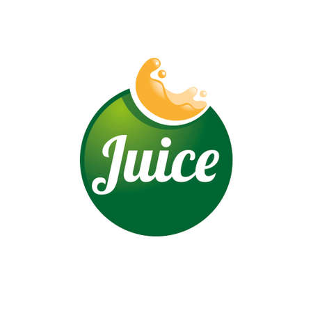 Juice logo design concept. Fruit and juice icon theme. Unique symbol of organic and healthy food.のイラスト素材