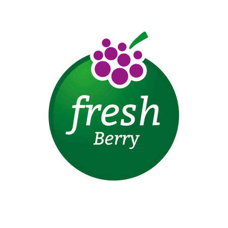 Berry logo design concept. Fruit and juice icon theme. Unique symbol of organic and healthy food.のイラスト素材