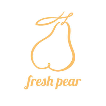 Pear continuous line drawing, minimalistic linear illustration. Vector made of a lineのイラスト素材