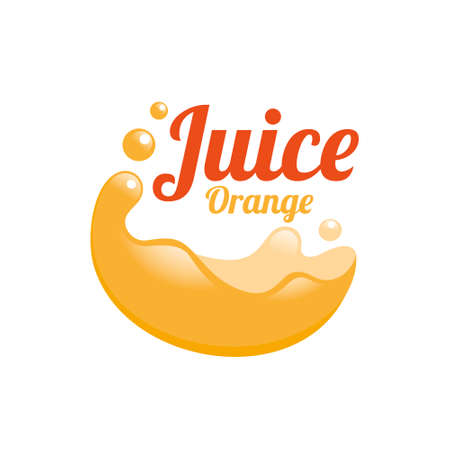 Juice orange logo design concept. Fruit and juice icon theme. Unique symbol of organic and healthy food.のイラスト素材
