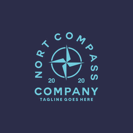 Vintage emblem badge Compass Navigation Vector designのイラスト素材