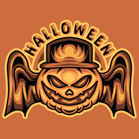 Pumpkin Halloween Vector Graphic Design illustration Emblem Symbol and Iconのイラスト素材