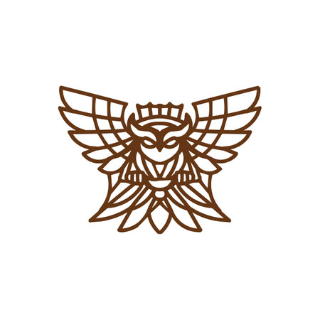 owl bird monoline logo Design vector graphicのイラスト素材