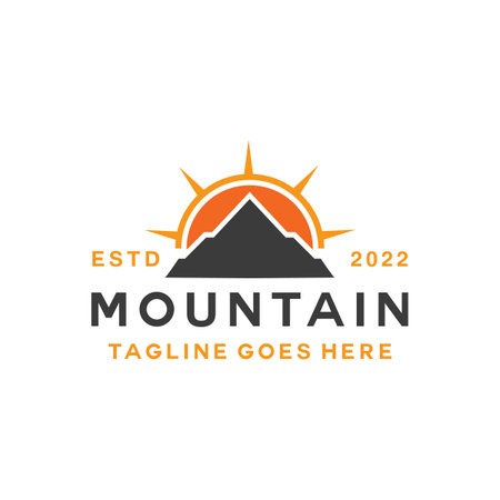 Mountain Logo vector design graphic for badge emblemのイラスト素材