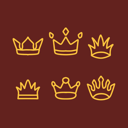 Premium Monoline Crown Logo Vector, luxury King Symbol and icon, creative emblem Design Company for businessのイラスト素材