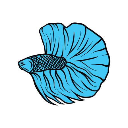 Betta Fish Design Vector illustration aquatic symbol emblemのイラスト素材