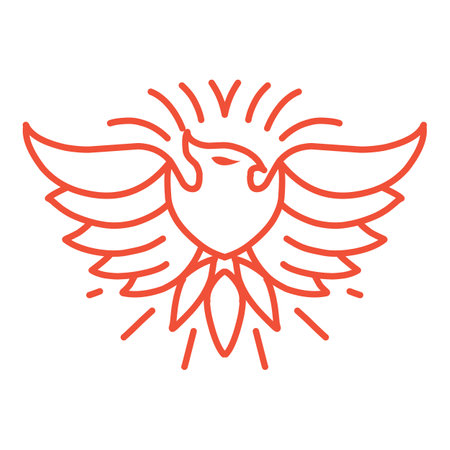 Eagle Shield Logo Design Vector Monoline illustration logotype badge symbol iconのイラスト素材