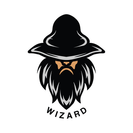 wizard Logo Vector Design silhouette illustration Symbol Iconのイラスト素材