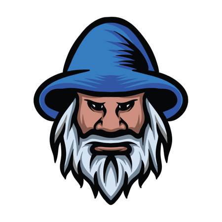 wizard Logo Vector Design silhouette illustration Symbol Iconのイラスト素材
