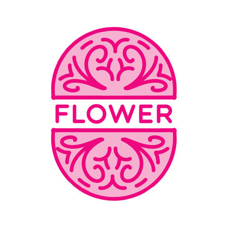 Premium Monoline Rose Flower Logo Design Emblem Vector illustration beauty floral badge symbol iconのイラスト素材
