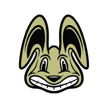 Bunny Rabbit Logo Vector Graphic Design illustration Vintage Badge Emblem Symbol and Iconのイラスト素材