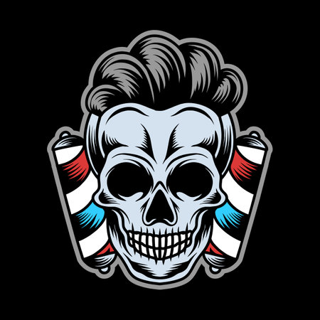 Hand Drawn Art Skull Head Vector Design illustrationのイラスト素材