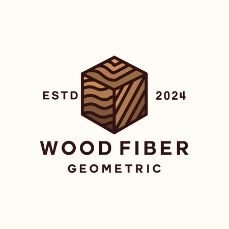Fiber Wood Logo Monoline Vector, Texture Icon Symbol, Pattern Creative Vintage Graphic Designのイラスト素材