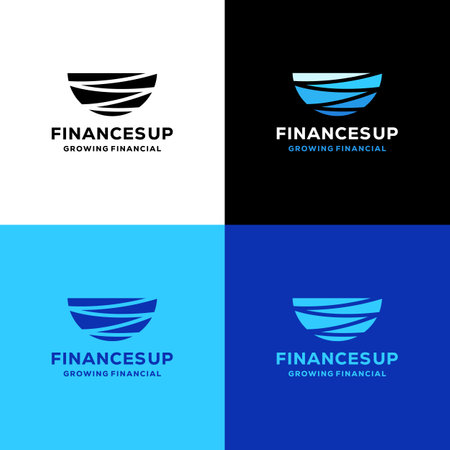 Finance Growth Up Logo Design Vector, Investment Emblem Symbol, Success Profit Creative Vintage Graphic Designのイラスト素材