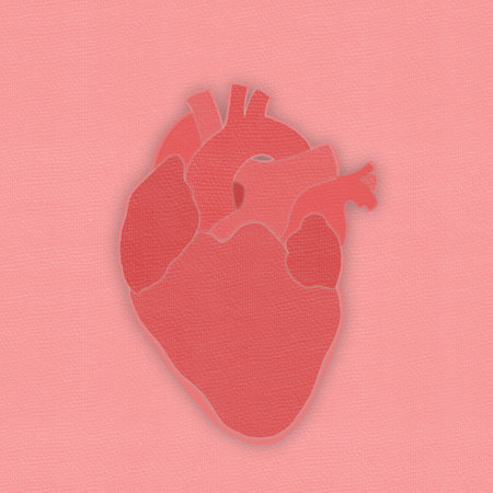 Paper volume illustration of a red heart