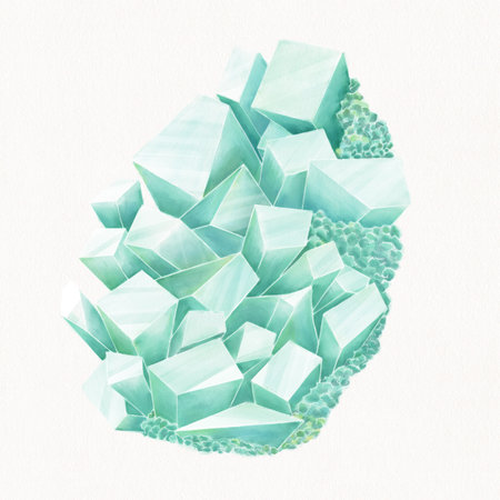 Emerald stone, crystal, mineral, natural color on a white background - a decorative elemen