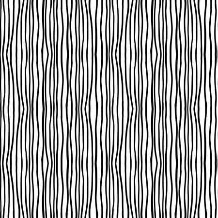 Seamless simple pattern, black and white drawn irregular stripes, linesのイラスト素材