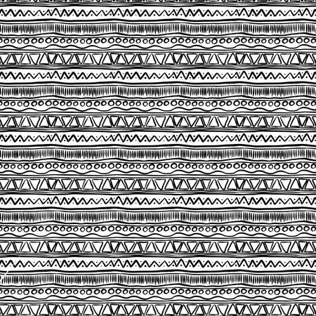 Black and white simple pattern of graphically shapedのイラスト素材