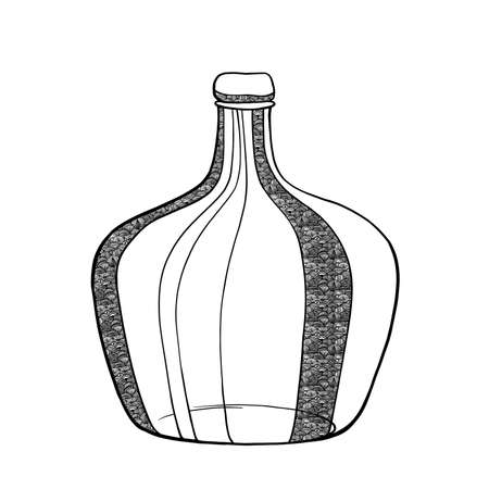 Contour illustration, with ornament, decorative bottleのイラスト素材