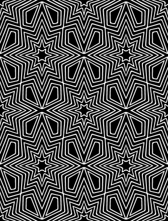 Vector abstract geometric background in black and white colors. Graphical hand drawn background. Based on ethnic ornaments.のイラスト素材