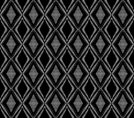Seamless vector pattern from tribal african ornament of black and white colors. Graphical hand drawn background. Vector illustrationのイラスト素材