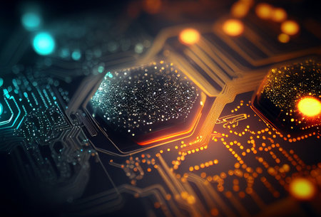 blockchain technology background. Information protection and data transfer in the cloud