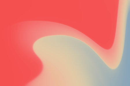 gradient background with waves and movement effect in pink and blue colorsの写真素材