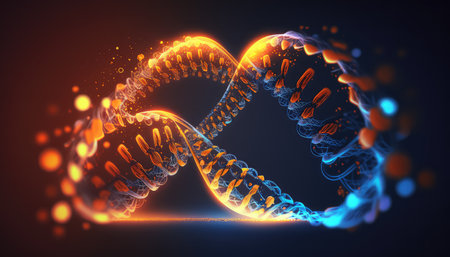 Mutant and luminous forms of DNA, Genetic mutations and genetic modification of DNAの写真素材
