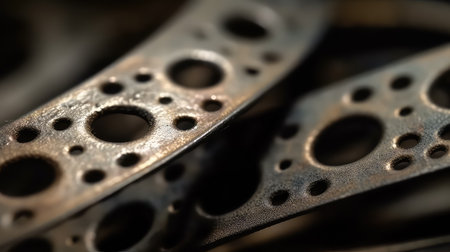 perforated metal background texture. Texture of worn metal mesh.の写真素材