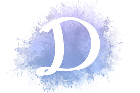 handwritten alphabet with watercolor texture. Watercolor stains with letters of the alphabet.の写真素材