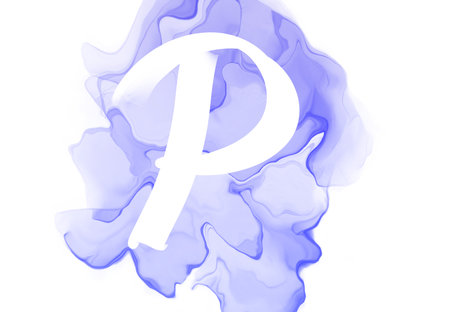 handwritten alphabet with watercolor texture. Watercolor stains with letters of the alphabet.の写真素材