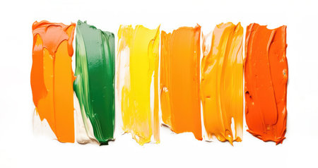 Abstract colorful oil painting on canvas. Oil paint texture with brush and palette knife strokes. colorful wallpaper. Macro close up acrylic background.の写真素材