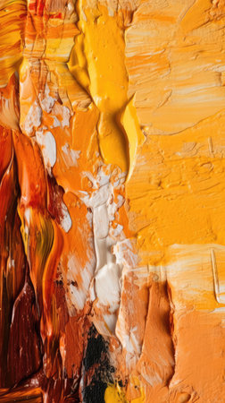 Abstract colorful oil painting on canvas. Oil paint texture with brush and palette knife strokes. colorful wallpaper. Macro close up acrylic background.の写真素材